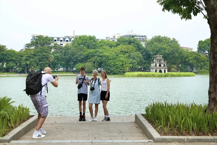 Hoan Kiem Lake Aerial View Hanoi — Hoan Kiem Lake